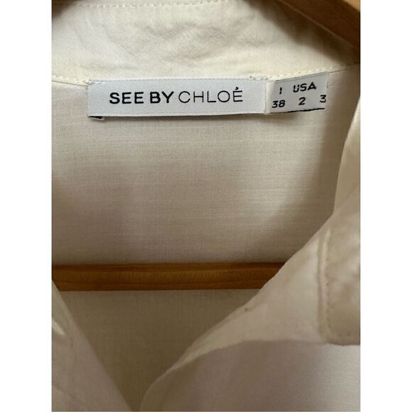 See by Chloe White Long Sleeve 100% cotton  Size 2 - Picture 3 of 6